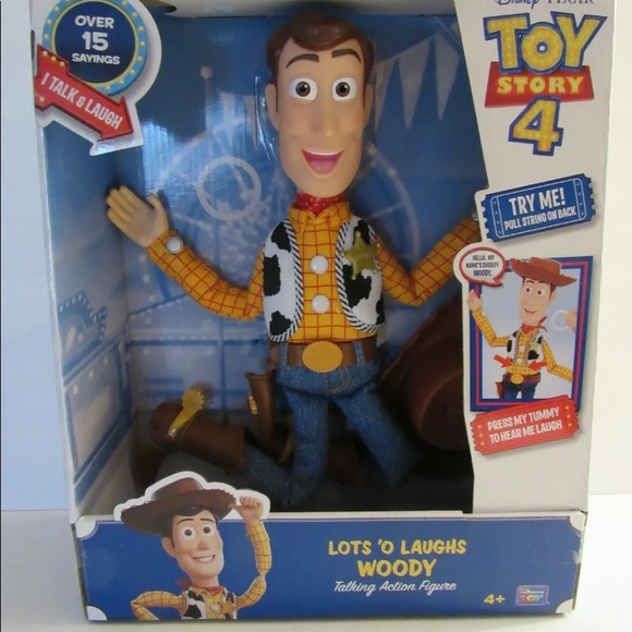 Lots O Laughs Sheriff Woody Talking Toy Story Action Figure Doll 15  Phrases